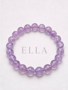 Lavender Glass Beaded Stretch Bracelet | Amethyst Style Glass | Stack